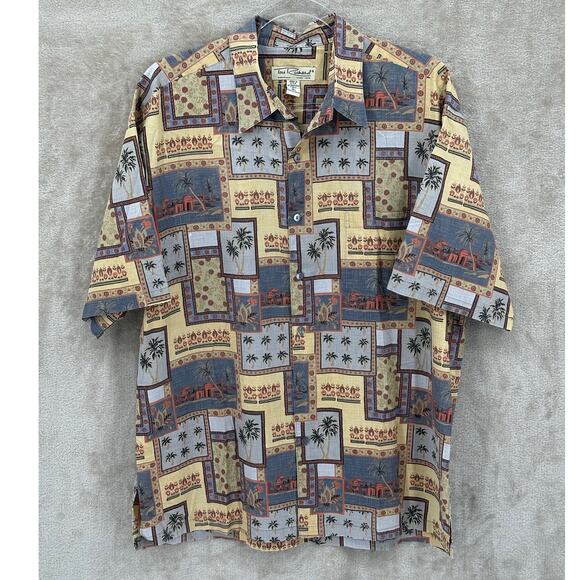 Tori Richard Shirt Mens Large Button Up Palm Tree Hawaiian Tropical Beach Summer - Picture 1 of 10